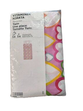 VITAMINER HJÄRTA 401.632.88 40163288 Twin Duvet Set Pillowcase Hearts Pink Girls
